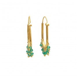 Green Onyx Gemstone Earrings - Silver Earrings, Handmade Earrings