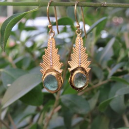 Aquamarine Earrings, Gold Plated 925 Sterling Silver Earrings, Boho Earrings, Valentine Gift, Gemstone Earrings, Women's Earrings